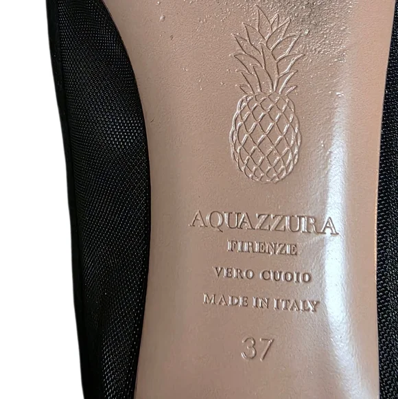 AQUAZZURA SECRET AFFAIR BALLET SHEER FLATS 37/US 7 - Picture 15 of 16